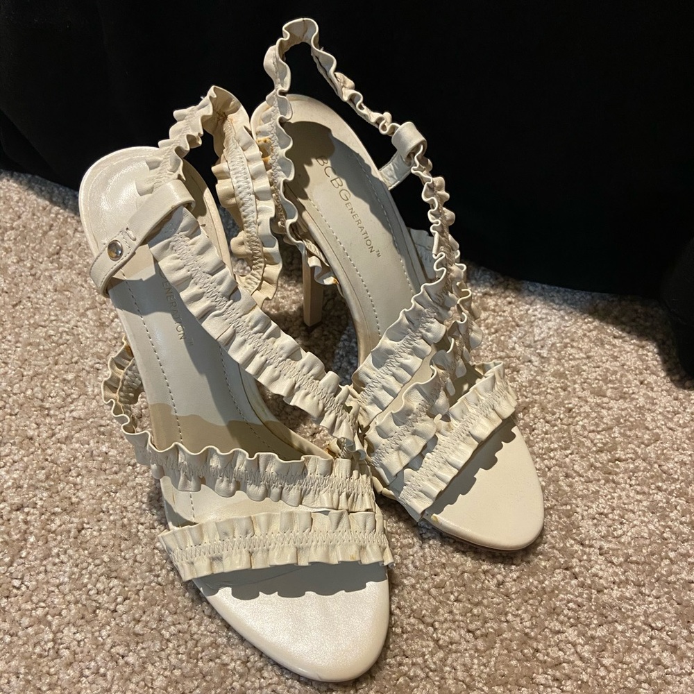 Cream Strappy Heals